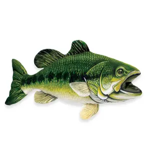 Real Planet™ Green Large Mouth Bass Realistic Plush Stuffed Animal