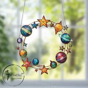 Solar System Window Hanging - Colorful Galaxy Suncatcher, Planet Wall Decor, Space Lover Gift, Cosmic Window Ornament