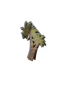 Green Combo - Hand Painted Palm Trees Claw Hair Clip - Solar Eclipse