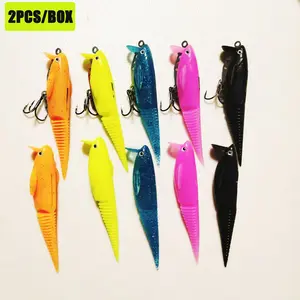 2-Pack Soft Fishing Lures, Tpe Material, Submersible Fish Bait, Realistic Shape, 5 Color Options, Artificial Fishing Lure