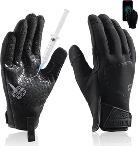 TAILI Level 3 Needle, Level 5 Puncture Resistant Work Gloves for Gardening, Touchscreen, Breathable, Grip Enhanced A7 Cut Resistant Safety Gloves, Black