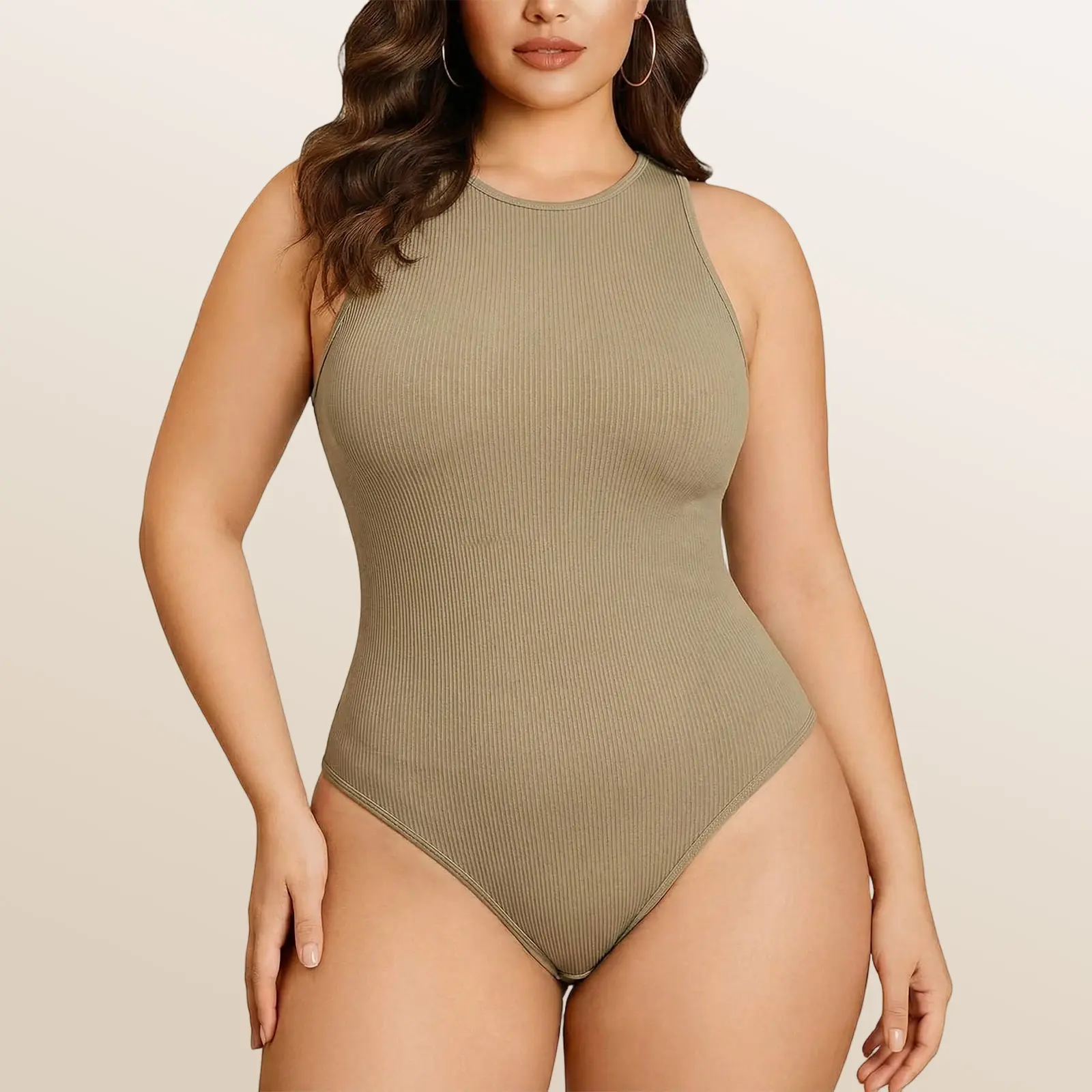 FL-Women's Crew Neck Bodysuit, Round Neck womenswear, Sleeveless, Underwear
