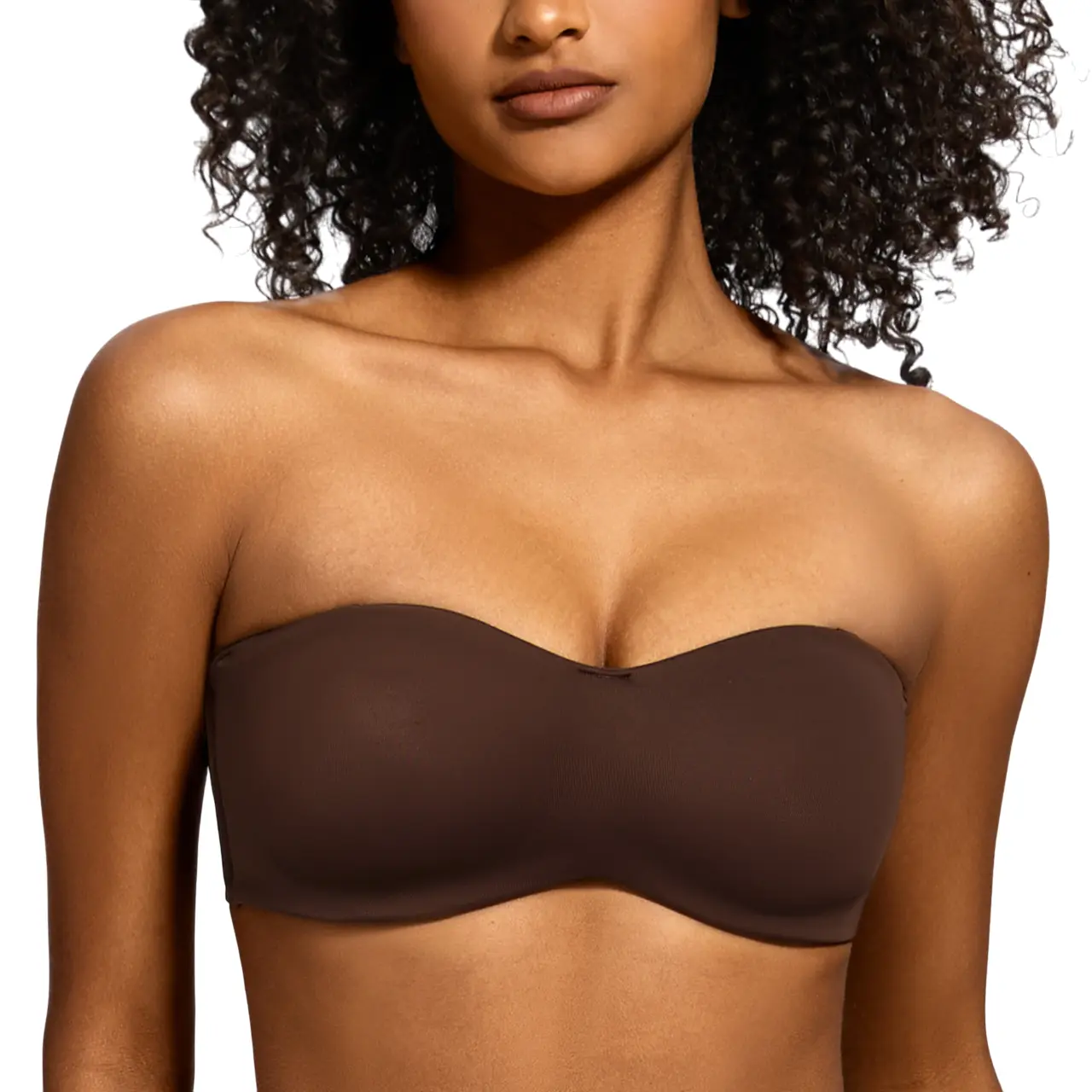 MELENECA Women's Strapless Underwire Bandeau Bra - Seamless Nylon Basic, Plus Size Large Bust Minimizer, Unlined, Bridal, Compression, Convertible, Shaping, Elastic Smooth Stretch, Halter Neck, Off Shoulder, Hand Wash Only, Women's Clothes, Minimize By Co