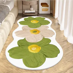 Flower Pattern Rugs Non-slip Floor Mat, 1 Count Modern Art Oil Painting Soft Floor Carpet, Decorative Area Rug for Home Living Room Bedroom