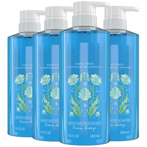Micellar Deep Cleansing Liquid Hand Soap, Ocean Breeze Scent | Washes Away 99% of Bacteria | pH Balanced Hand Care, 15.5 oz, 4 Pack
