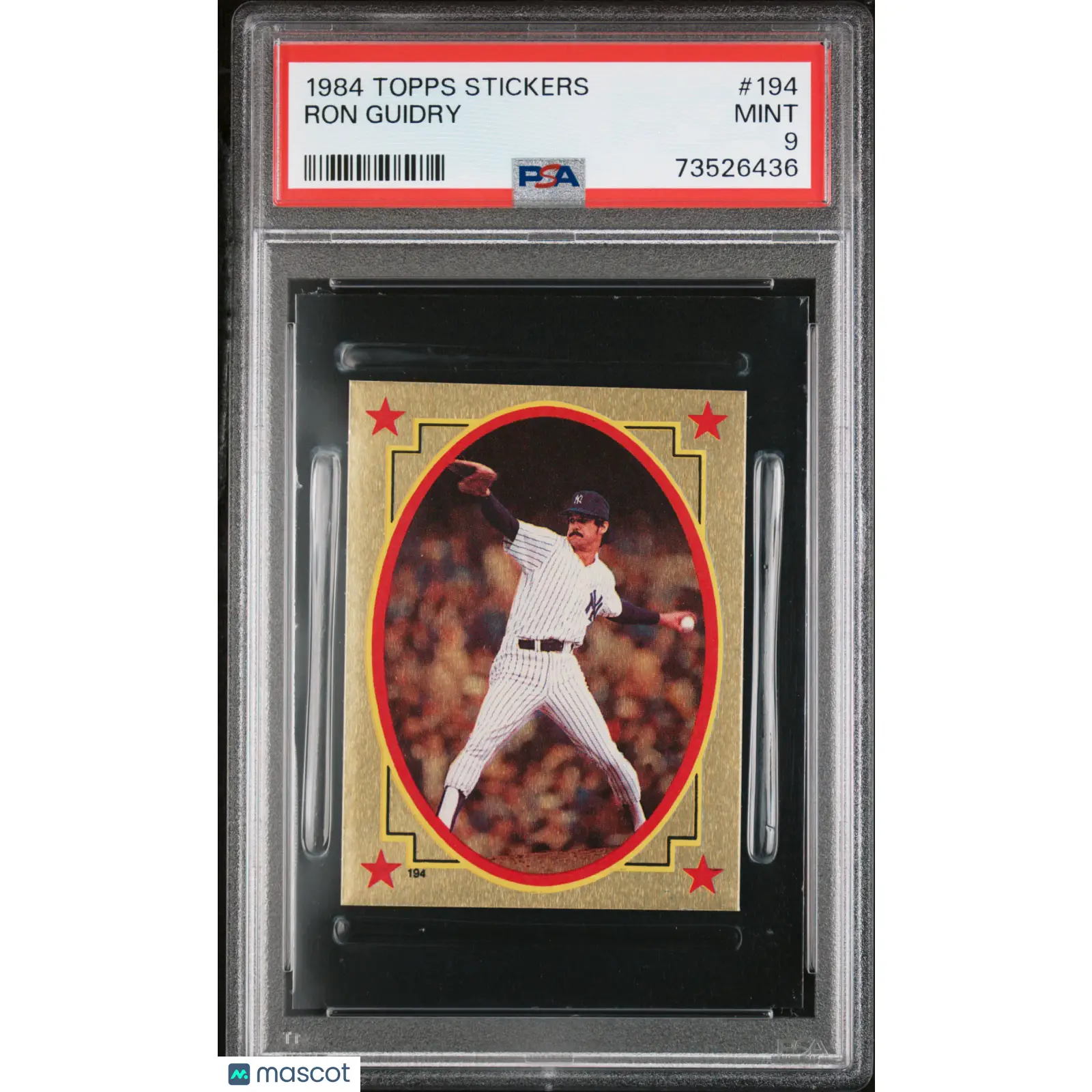 Ron Guidry PSA 1984 Topps Stickers Baseball #194 9 73526436
