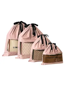 1 Piece Visible Bag Dustproof Storage Bag, Drawstring Pouch, Luxury Bag Protector, Moisture-Proof Bag Organizer, Travel Portable Clothing Storage Bag