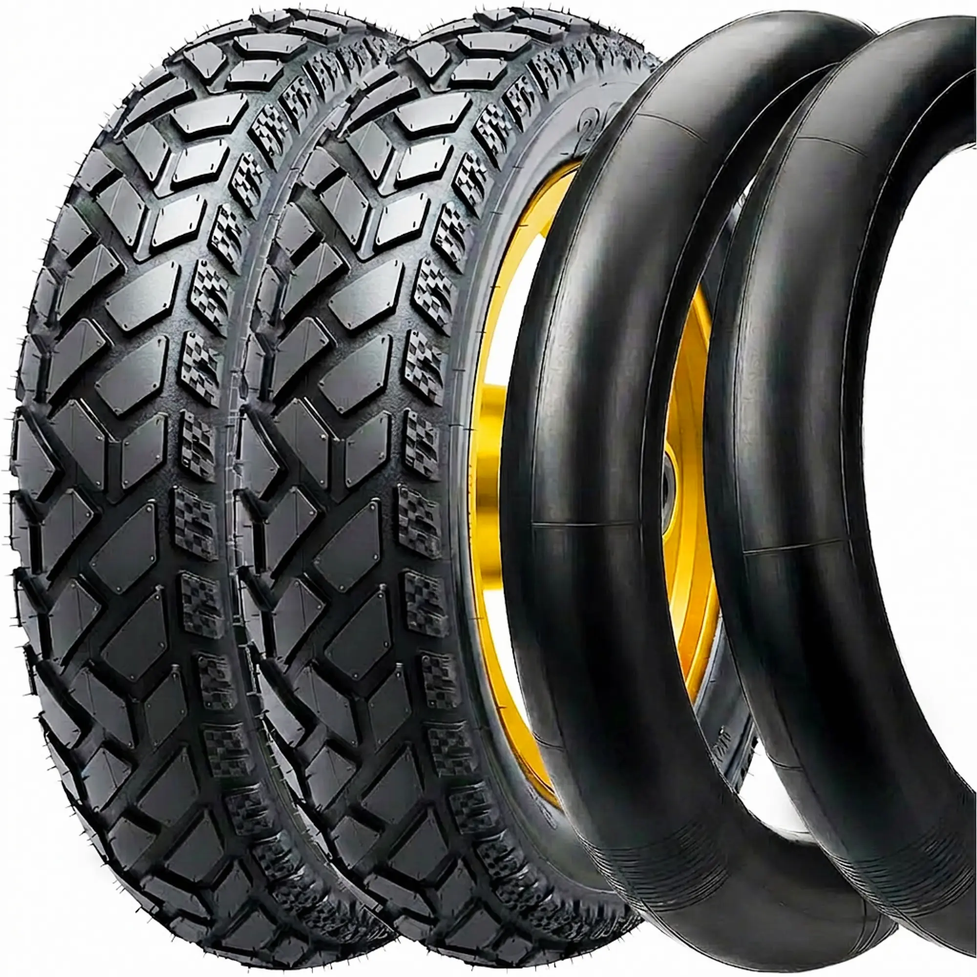 Folding Fat Bike Tires & Tubes Set (2 Tires + 2 Tubes) Sizes -16x4 20x4 26x3 26x4 – Heavy-Duty All-Terrain Puncture-Resistant