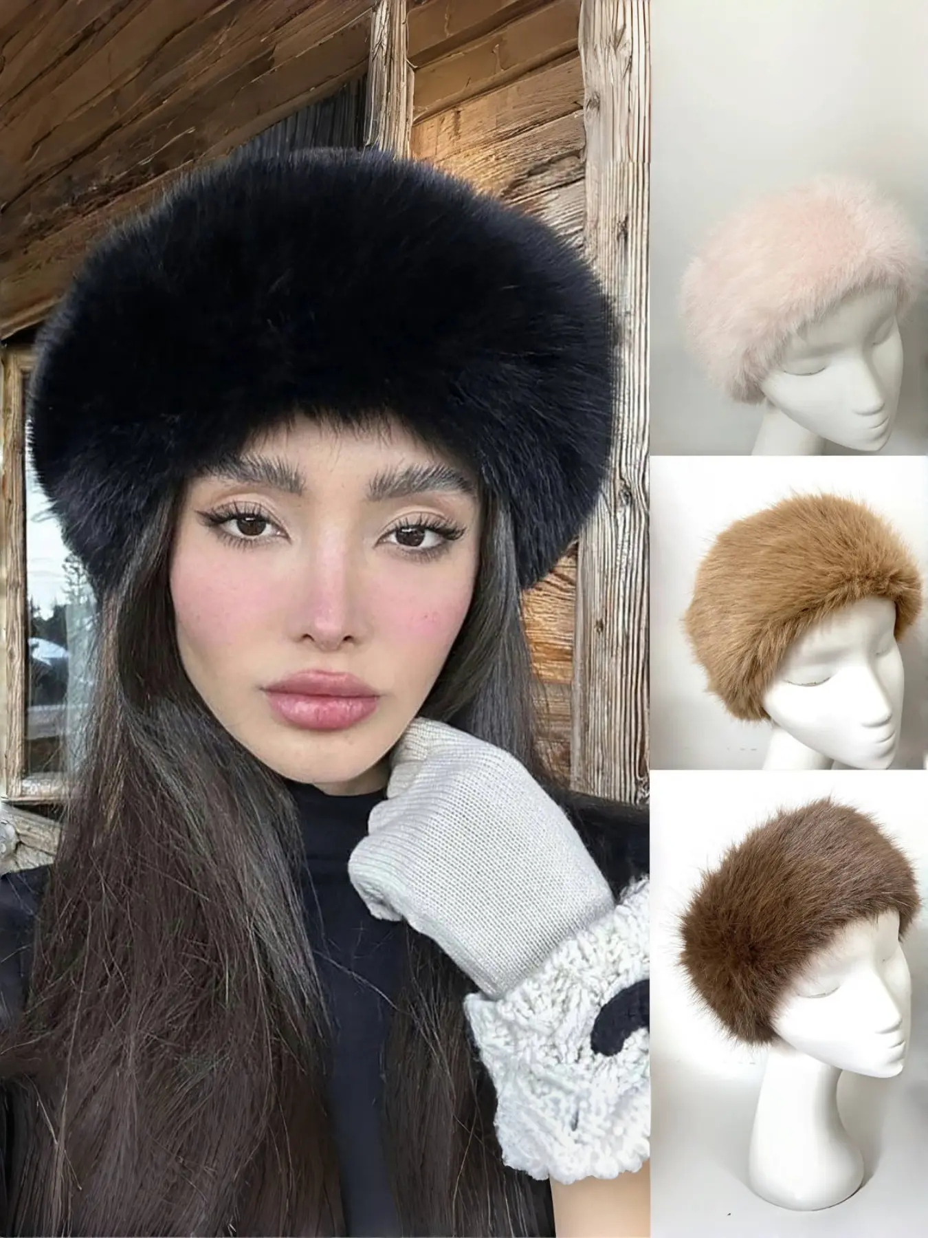 FOX FUR Hair Accessory (NEW)! Real Fox Fur Hair Clips Headdress Cute Hair Accessories For  main image 3