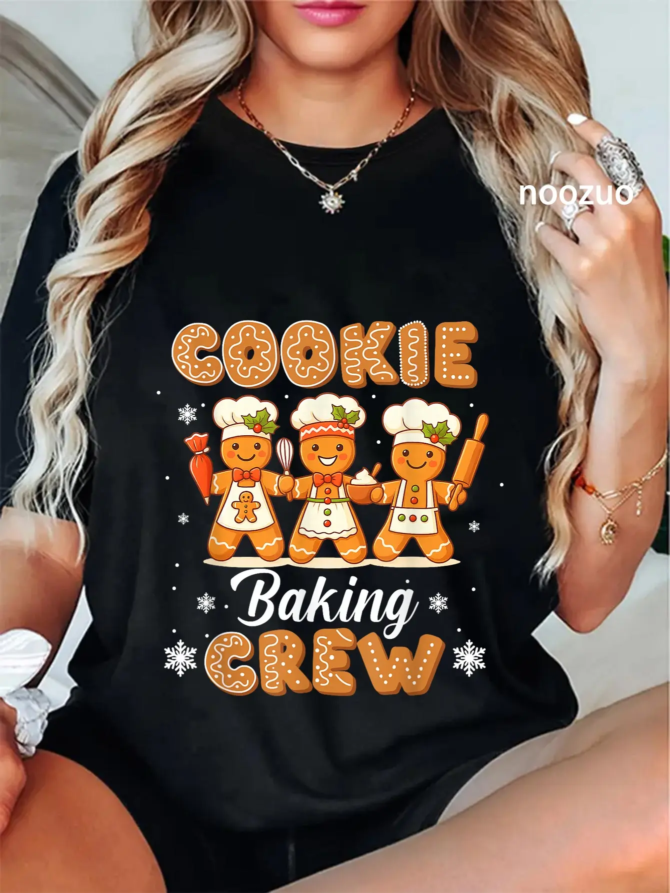 100% Cotton Cookie Baking Crew Christmas Funny Gingerbread Lovers T-Shirt