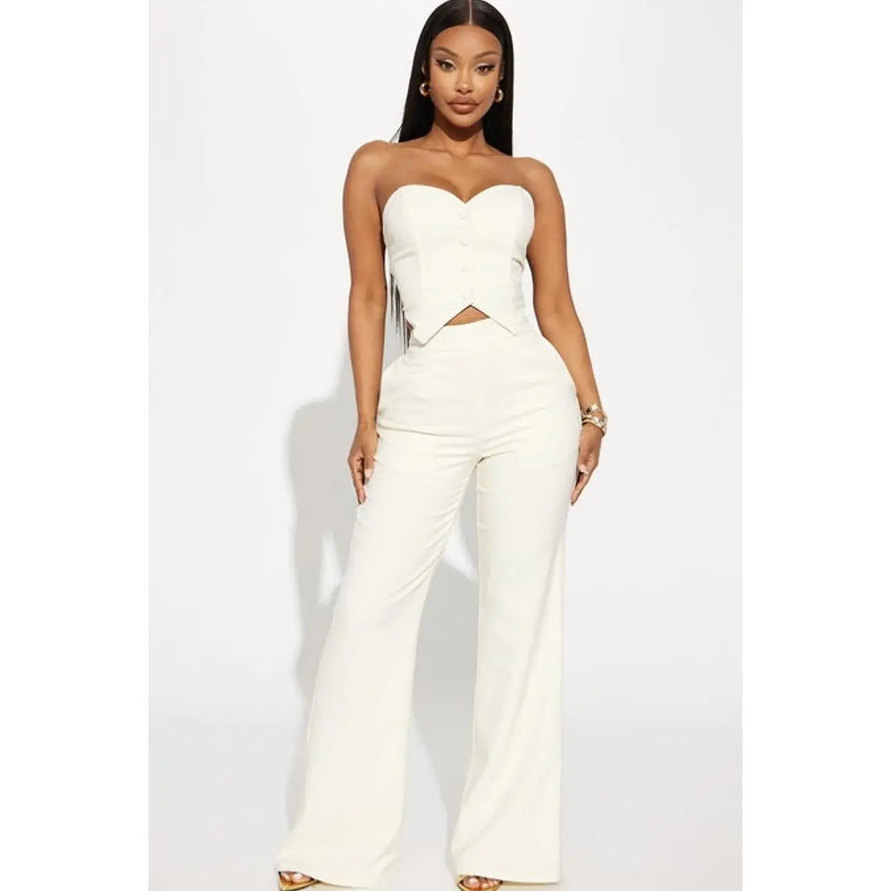 Amelia Two Piece Pant Suit - Cream U