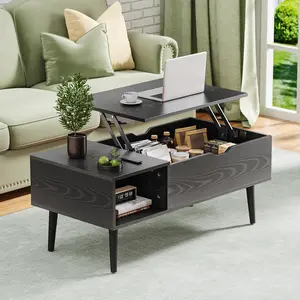 Lift Top Coffee Storage Wood Tables with Hidden Compartment Small Dining Desk for Home Living Room Office Design Interior