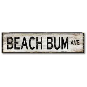 Courtside Market Beach Bum 6" x 24" Wooden Pane l