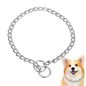 PETAXCELL Dog Chokers Collar, Chokers Chain for Dogs Metal Slip Link Training Heavy Duty Puppies Collars Adjustable 19.7in 3mm, (Silver)Intended for Small / Medium / Large Pet