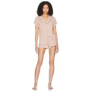 eberjey Gisele Printed Shortie Pj Set in Hanukkah Glow Nouvean Navy