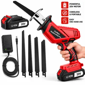 reciprocating machine.【FathersDayGift】Cordless Reciprocating Saw with 4 Blades - Variable Speed, Ergonomic Grip, Lightweight 4.3lbs, Self-Locking Chuck for Wood/ Metal/ PVC Cutting -Outdoor Garden DIY Tool, Modern Tool Design Home jigsaw electric