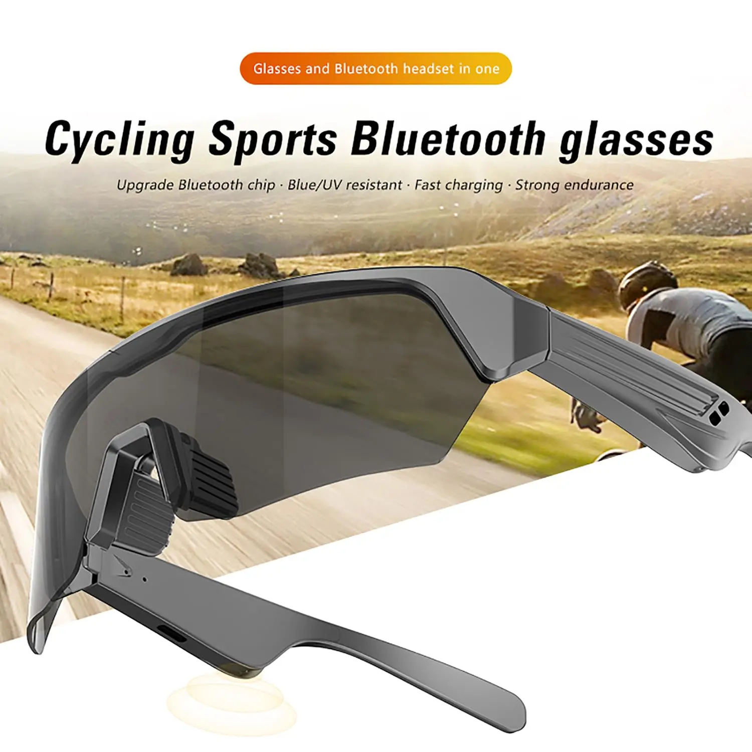 Wearable Wireless Headphone Smart Glasses with Built-in Speakers, USB Type-C Charging, Hands-Free Calls & Music Playback for Driving & Outdoor Sports