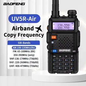 Baofeng UV-5R Dual Band Two Way Ham Radio Transceiver Long Range 5KM Airband Wireless Frequency Portable Handheld Walkie Talkie ABS Material