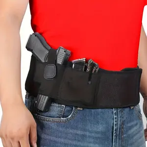 Outdoor quick pull leather case with phone bag, concealed waist belt leather case on the right hand, convenient and fast,glock 19 holster,belly band holster,glock 43x holster suitable for both men and women, outdoor waist bag tie, convenient and fast.