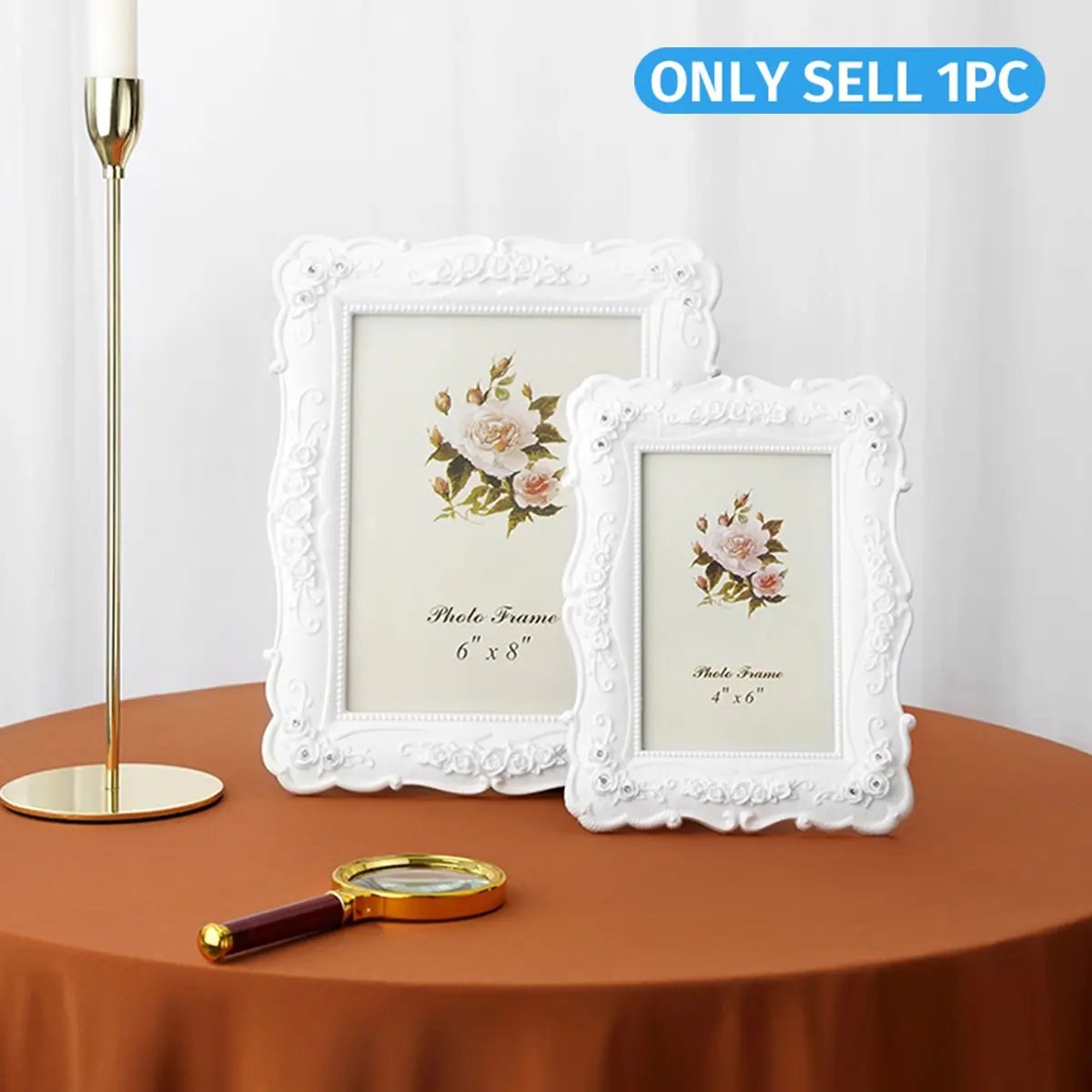 Creative Modern Simple Rose Relief Picture Frame, Home Bedroom Living Room Decor, Home Decoration, Suitable for Bedroom Dining Room Living Room, Home Office Frame