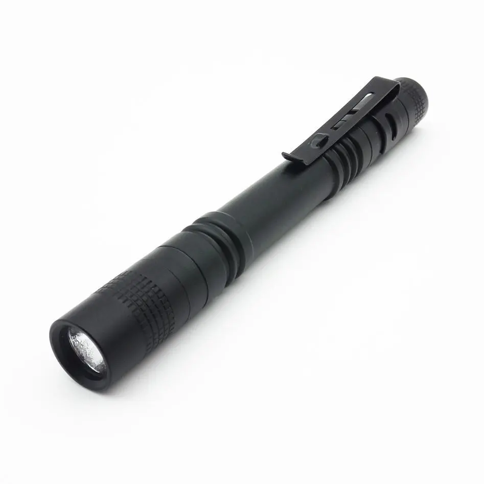 Portable Single Pen Style Flashlight, 5.24 Inch Slim Pocket LED Handheld Flashlight with Pocket Clip, Shockproof Aluminum Alloy Pocket Torch, Convenient Carry Flashlight for Work Inspection, Daily Household, Camping and Emergency Outdoor Scenes