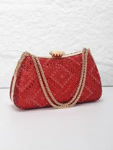 【Mother's Day】Glamorous sparkling rhinestone ladies' evening clutch, metallic chain tote, shoulder chain included for crossbody carry. Suitable for weddings, parties, banquets, festive gifts, graduation season, Easter