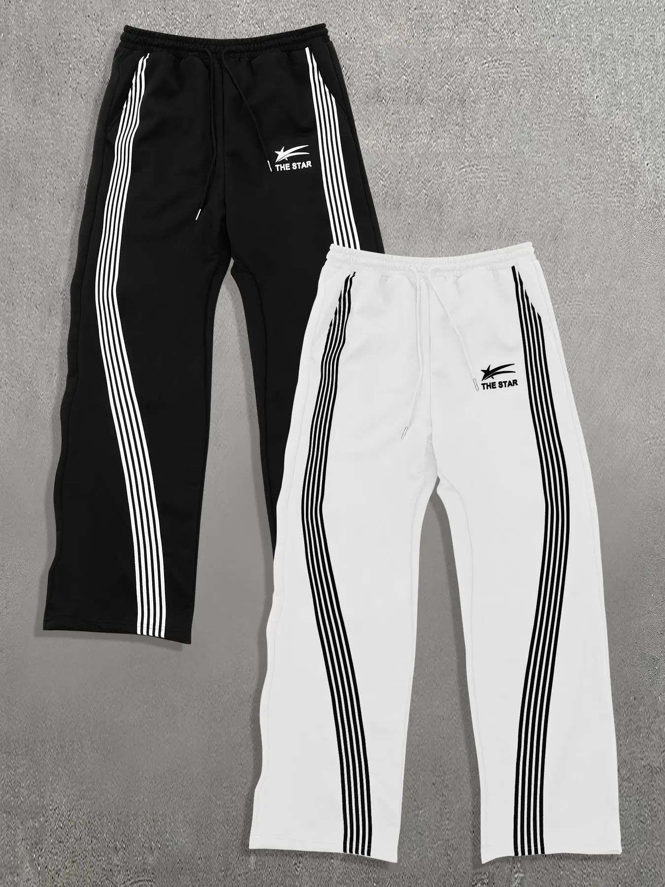 Men's Letter & Striped Print Sweatpants, Casual Comfy Breathable Jogger Pants for Daily Wear, Men's Trousers for Fall & Winter