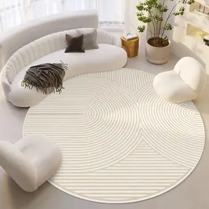 Abstract Line Pattern Round Rug, Non-slip Soft Floor Mat, Decorative Carpet for Home Living Room Bedroom, Foldable Floor Mat for Easy Cleaning, Abstract Area Rugs