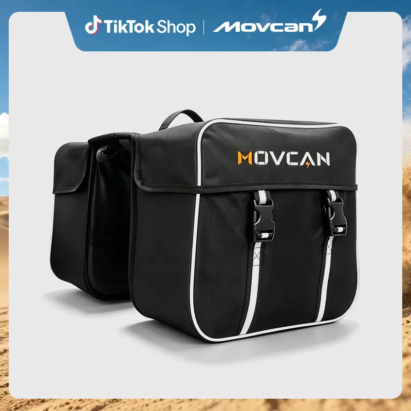 Movcan E-bike Saddlebag V80/EB60 Electric Bike, Large Capacity Water Resistant Bicycle Panniers Rear Rack Bag, Black