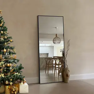 EDX Full Length Mirror 59"x16" Full Body Mirror Rectangle Free Standing Wall Mounted Leaning Hanging Floor Mirrors, Black