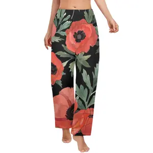 poppy flowers Women's Pajama Trousers without Pockets (Sets 02)