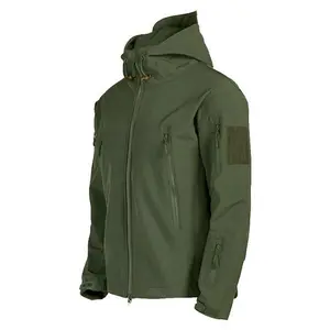Men's Fashion Olive Green Tactical Softshell Jacket - Military Style, Multi-Pocket Design, A Must-Have for Tactical Streetwear & Outdoor Gear