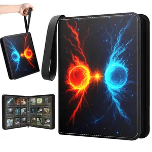 9-Pocket Trading Card Binder Holds 720 Cards - Includes 40 Removable Sleeves, Portable Zippered Card Album, Protective Game Card Storage Case for Collectors (9 pockets 720)