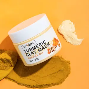 Turmeric Clay Mask with Turmeric Extract, Niacinamide & Hyaluronic Acid, Brightening & Moisturizing, Suitable for All Skin Types, Hydrate