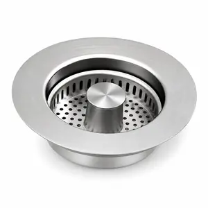 Kitchen Sink Drain Strainer Stainless Steel Pop-Up Sink Stopper, Anti-Clog Food Catcher Basket with Odor Filter, Odor-Resistant Removable Drain Cover, Rust-Proof Quick-Clean Filter Basket , Durable Easy-Clean Home Kitchen Gadget Cleaning