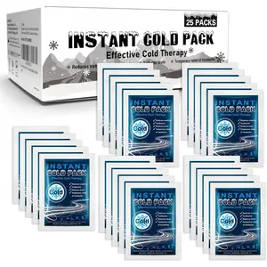 Instant Ice Cold Pack (4"x 5.5") – 25 Packs Disposable Cold Therapy Ice Packs for Pain Relief, Swelling, Inflammation, Sprains, Toothache – for Athletes & Outdoor Activities