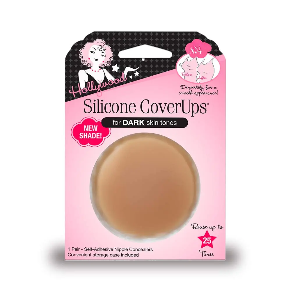 Silicone Coverups, , Reusable, Washable, Gentle on Skin, Ultra Thin, Self Adhesive, Dark Shade, 1 Pack