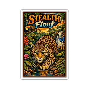 Stealth Floof Jaguar Sticker | Kiss-Cut Jungle Cat Decal