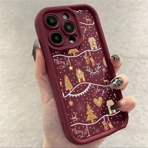Winter Christmas Theme Design Snowflake Gingerbread Man Pattern Shockproof Phone Case,Suitable for iPhone 17 Air/16 Plus/15 Pro Max/14 Pro/13/12/11/XS Max/X Phone Case, Ideal Gift for Family, Friends, Lovers,Girlfriends,Best Choice for Holiday Gifts TY250