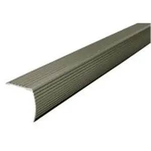 212 MAIN 72 in. Satin Nickel Fluted Sailing Stair Edging - Peel-and-Stick Easy Installation, Sailing Protection Solution
