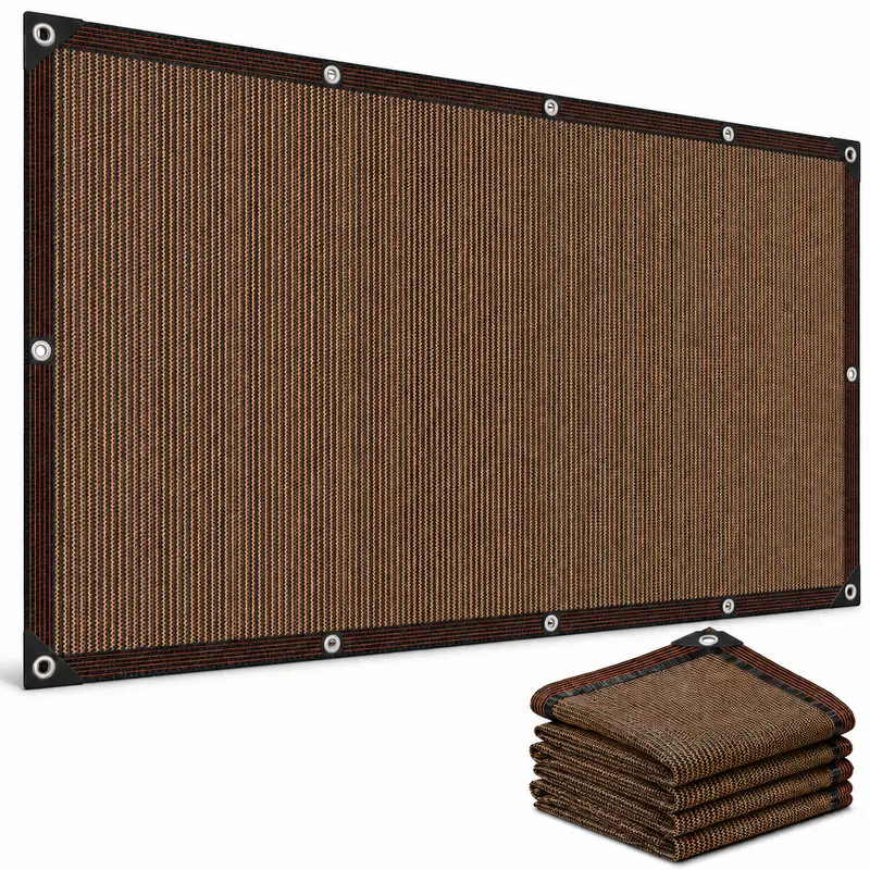 Brown Heavy Duty Mesh Canopy Sunshade, 90% UV Resistant Rectangular Pergola Shade Cover with Reinforced Eyelets, Easy Setup Multi-Size Net (3.3×9.8FT/6.6×9.8FT/9.8×14.8FT) for Patio Garden