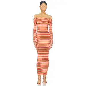 Bananhot Bonnie Maxi Dress in Bayadere Rib Stripes
