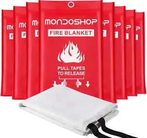 Emergency Fire Blanket for Camping Grill - Mondoshop Fire Retardant Blankets for Home Kitchen - Fireproof Blanket for Picnic, Grill, Car, Office, Warehouse, School, Fireplace Mondoshop