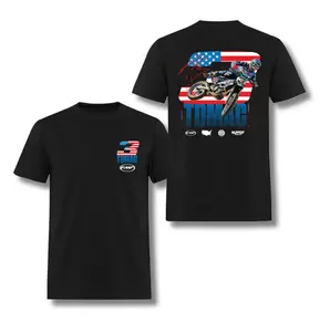 FMF Tomac Racing T-Shirt,  Motocross Tee Featuring Eli , American Flag Graphic, Perfect for FMF Fans and MX Enthusiasts, Top Cotton Menswear