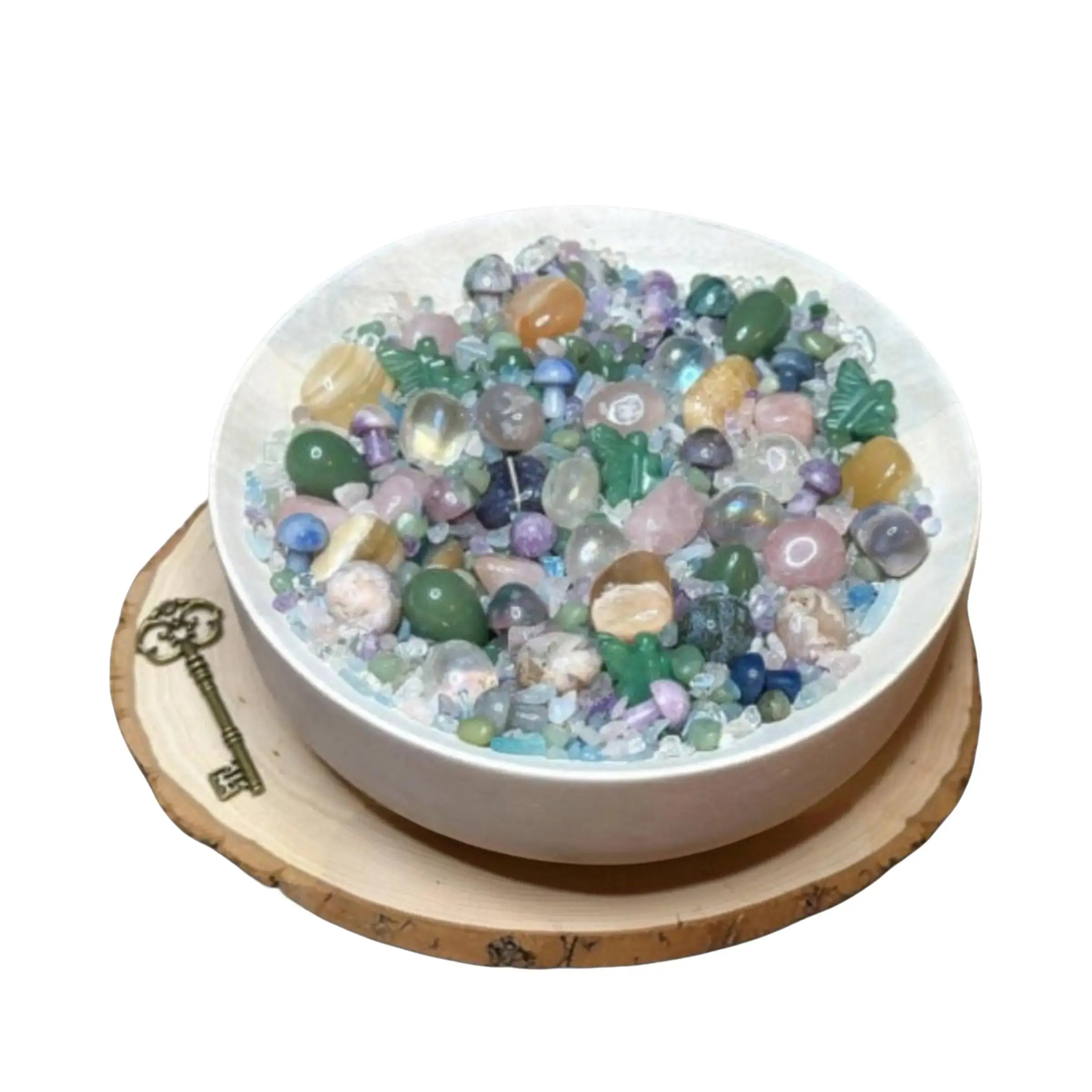 Whimsical Crystal Confetti Mystery Scoop - Natural Gemstone Mix with Tumbled Stones & Carvings, Ethereal Beauty for Decorating My Apartment, 1/4 Cup, Mystery Mix, 1 Scoop, Crystal Blend, Enchanting Sparkle, Gemstones, High Quality, Unique Accessory