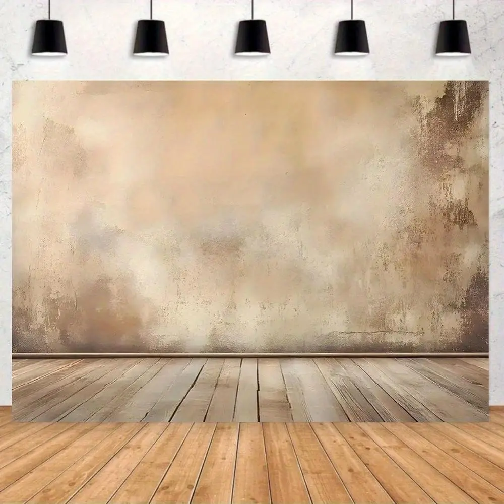 1pc 2D Flat Large Brown Beige Golden White Textured Roll for Portraits Weddings Parties Smartphone Abstract Backdrop