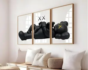 KAWS Poster Set of 3: Hypebeast Wall Art and Minimalist Graffiti Decor Gift for Art & valentine gift