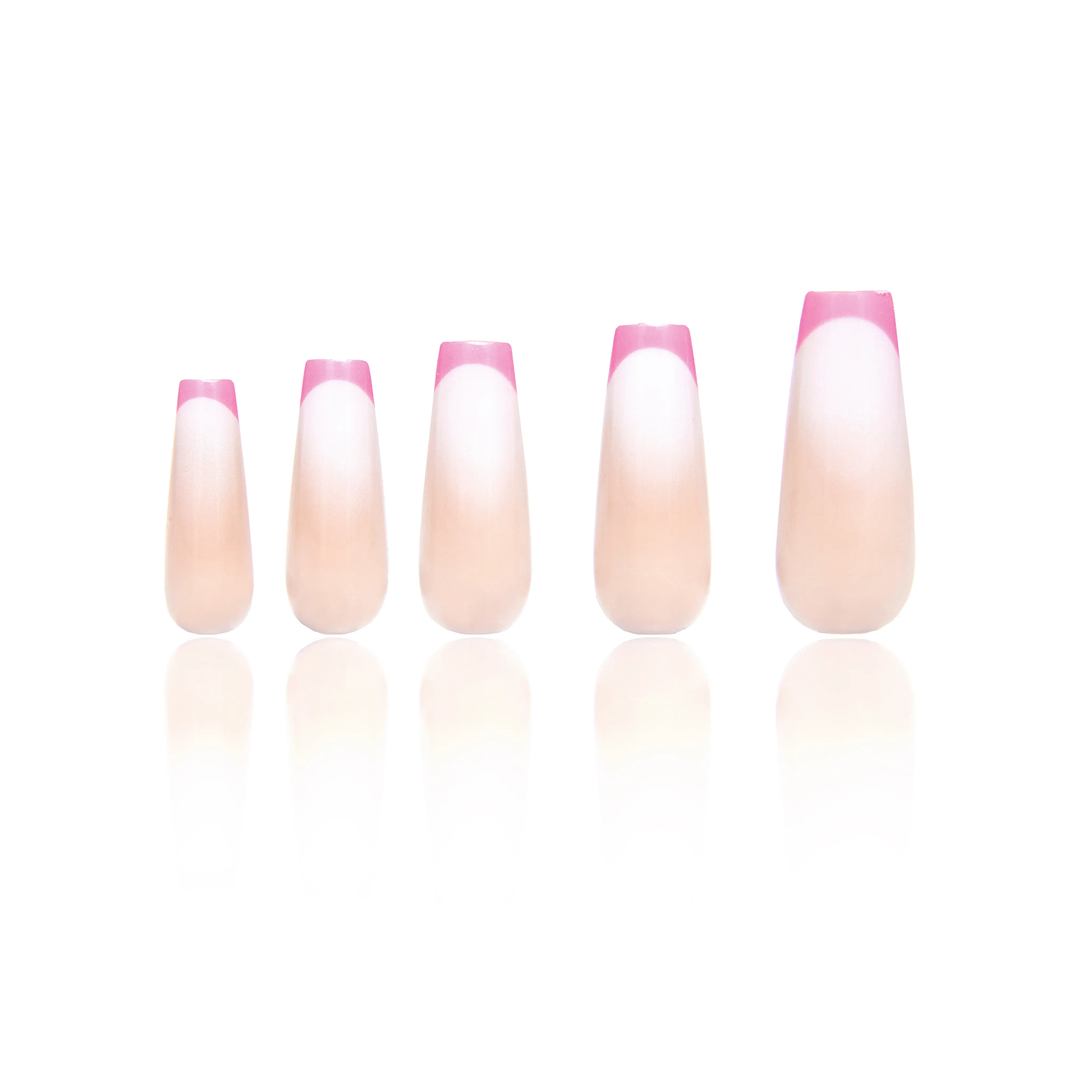PSYTONE Strawberry Jelly, Press On Nails, in 15 Sizes - 30 Soft Gel Fake Nails Kit, Coffin, Elegance in Simplicity, Long-lasting and Reusable, Complete Kit with Adhesive, Chic and Subtle Nail Art, Minimalist Design, Medium Length Nails