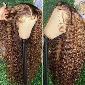 13X6 Lace Front Wigs Human Pre Plucked with Baby Hair 180 Density 13x6 HD Transparent Straight Lace Front Wigs for Women Human Hair Glueless (4/27 highlight deep wave lace front wig, 32 Inch)