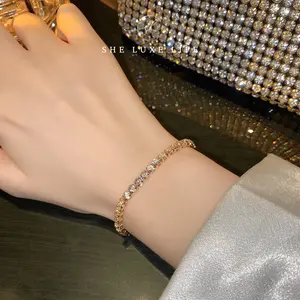 SheLuxeLife | Luxury Adjustable Bracelet with 4mm Round Crystal Stones